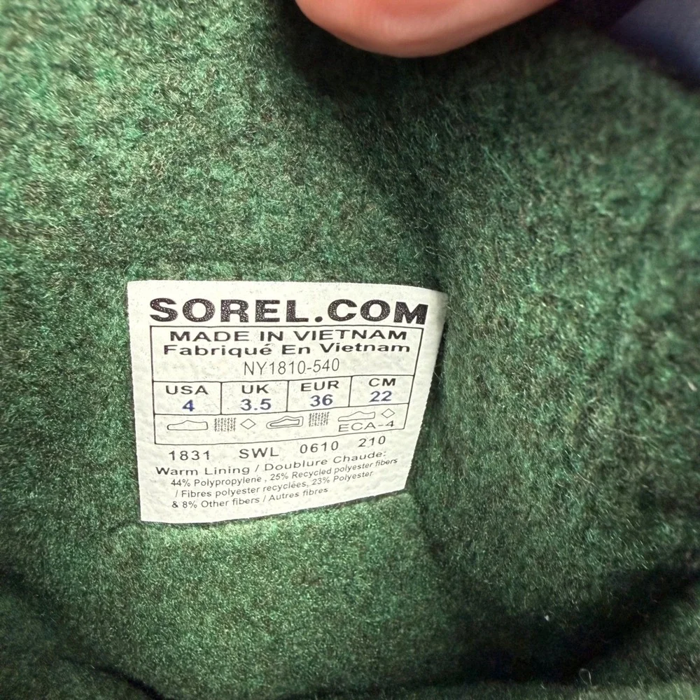 Sorel Flurry Kids Winter Snow Boots Blue Grey NY1810-540 USA 4‎ EUR 36